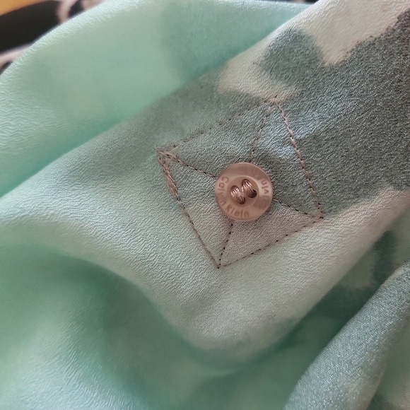 Calvin Klein Ombre Mint Green Zebra Print Blouse M - Picture 7 of 9